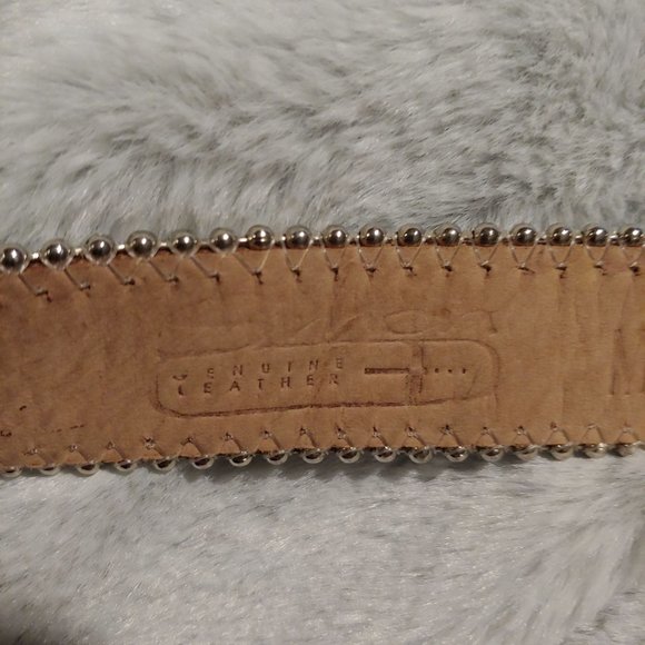 Belts by SImon metallic teal leather belt with silver hardware large - Picture 16 of 16